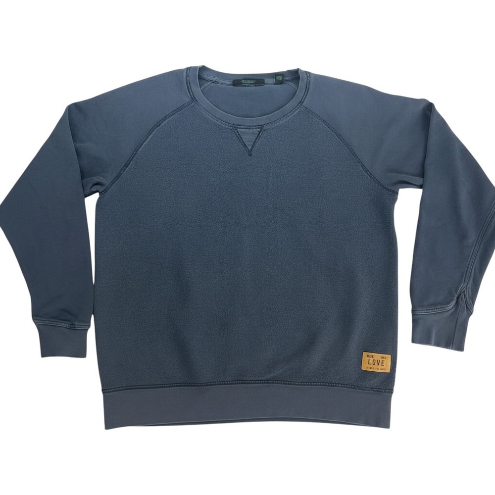 Scotch & Soda Amsterdam Couture Blue Raglan Sweatshirt Mens XXL Distressed